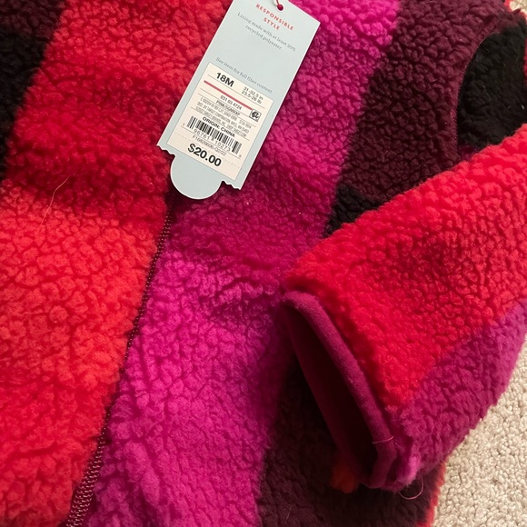 Cat & Jack Vibrant Fleece Jacket in Red and Pink - Picture 3 of 4